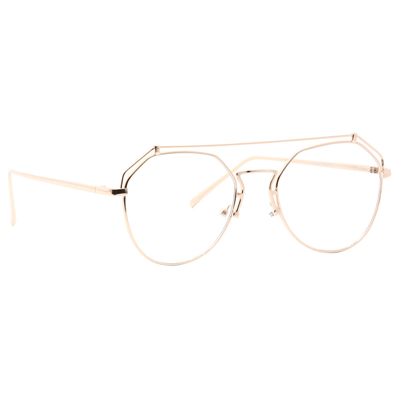 Dailey Flat Lens Clear Aviator Glasses