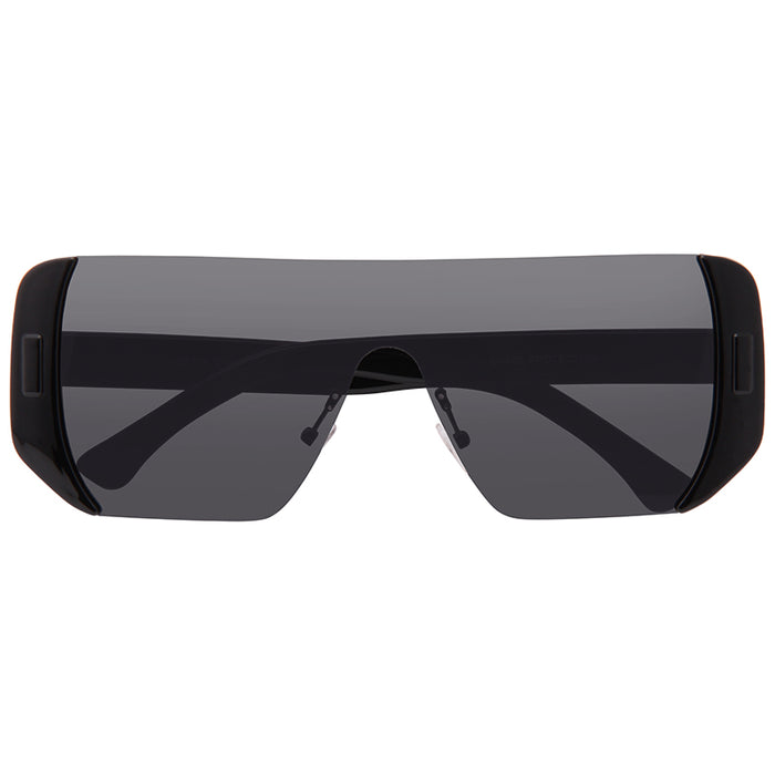 Jermyn Oversized Rimless Flat Top Shield Sunglasses