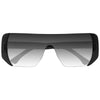 Jermyn Oversized Rimless Flat Top Shield Sunglasses