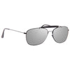 Slim 57mm Silver Mirror Aviator Sunglasses
