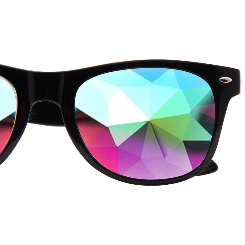 Kalidescope Color Mirror Horn Rimmed Sunglasses