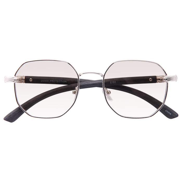 Hexagonal 2 Designer Inspired Lightly Tinted Clear Glasses