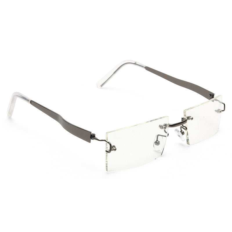 Sarah Palin Style Luxe Rimless Rectangular Celebrity Clear Glasses