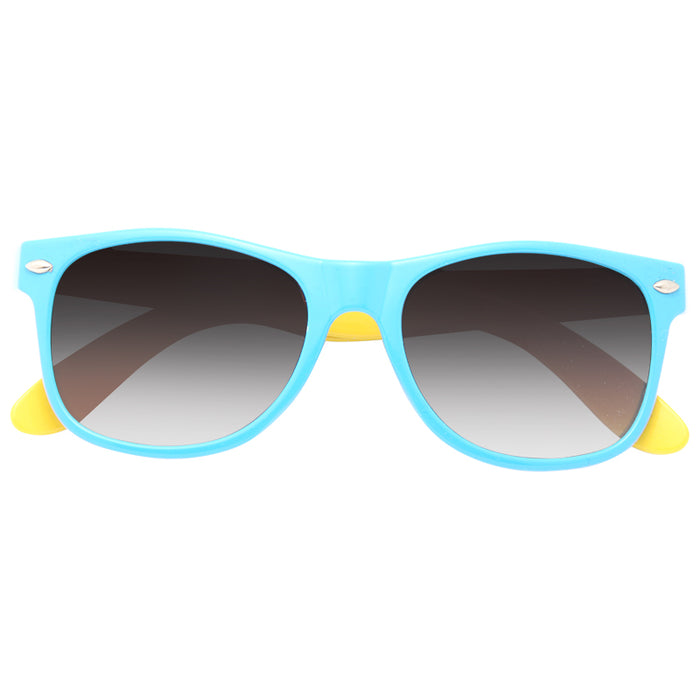 Kids Two Toned Plastic Horn Rimmed Sunglasses