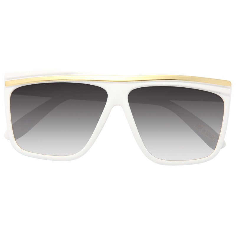Kids Gold Bar Accent Plastic Horn Rimmed Sunglasses